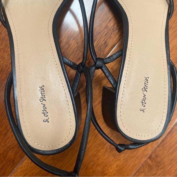 & Other Stories Strappy Block Heel Sandals - Black, Size 11 - Picture 3 of 8